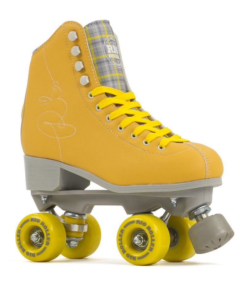 Rio Roller Skates Signature Quad Derby Skates, Yellow Quad Skates Rio Roller 