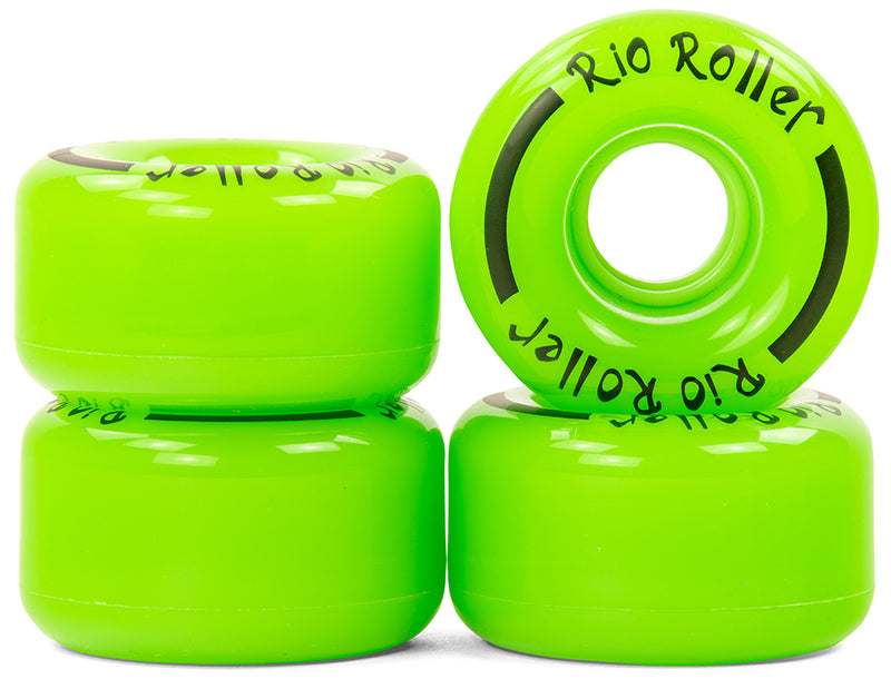 Rio Roller Skates Coaster Quad Skate Wheels, Green  (Set Of 4)