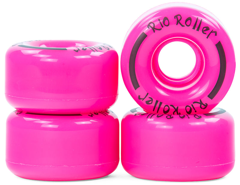 Rio Roller Skates Coaster Quad Skate Wheels, Pink  (Set Of 4)