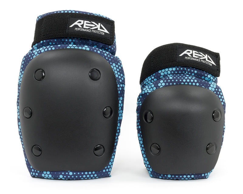 REKD Protection Heavy Duty Skate Double Pad Set, Black/Blue