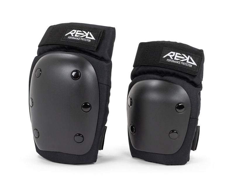 REKD Protection Heavy Duty Skate Double Pad Set, Black/Black