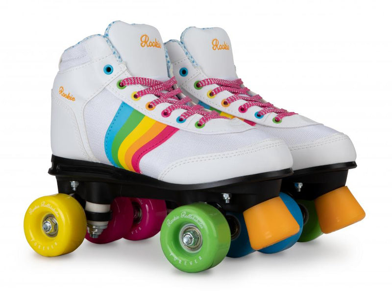 Rookie Skates Forever Fixed Size Roller Skates, White/Multi