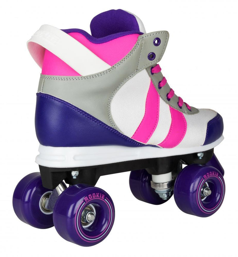 Rookie Quad Rollerskates Deluxe - Pink/Grey/Purple Quad Roller Skates Rookie 