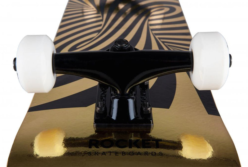 Rocket Skateboards Twisted Foil Complete Skateboard 7.5", Gold