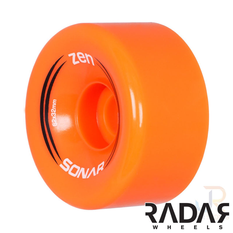 Sonar Zen 62mm Skateboarding Wheels, Orange  (Set Of 4)