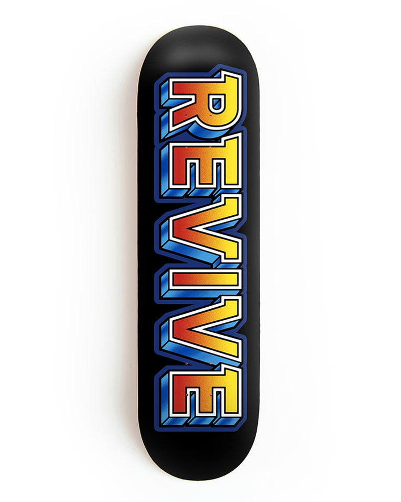 Revive Skateboards Old Skool Skateboard Deck, Black/Blue
