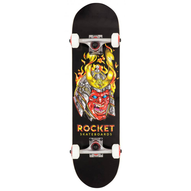 Rocket Skateboards Mini Mask Samurai Kids Complete Skateboard 7.5, Black Skateboard Rocket 