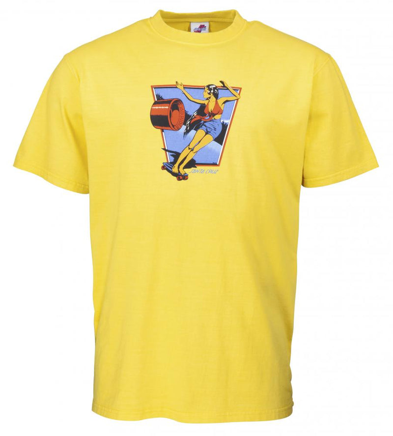 Santa Cruz Skateboards Dolly Skateboard T-Shirt, Yellow