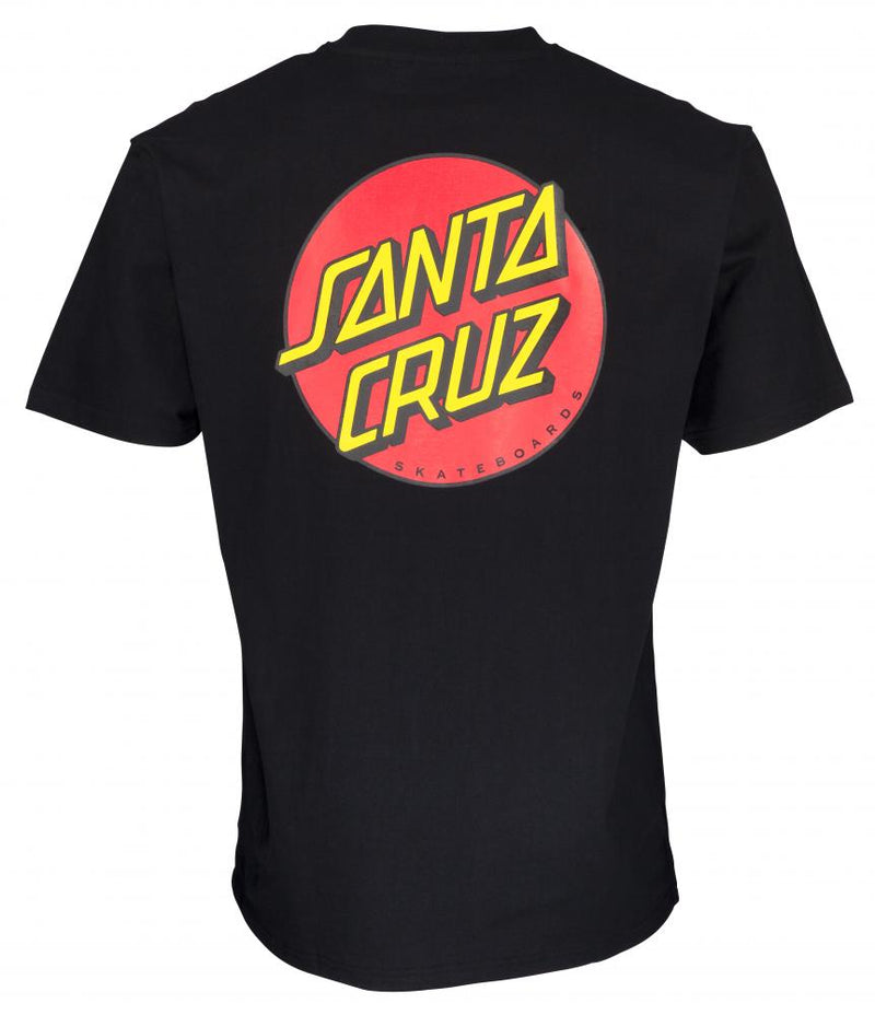 Santa Cruz Skateboards Classic Dot Chest Skateboard T-Shirt, Black