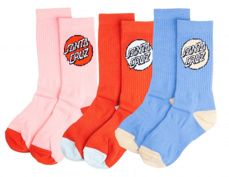 Santa Cruz Skateboards Pop Dot Woman's Socks, Assorted (3 Pack)