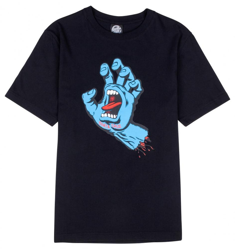 Santa Cruz Skateboards Screaming Hand Woman's Skateboard T-Shirt, Black