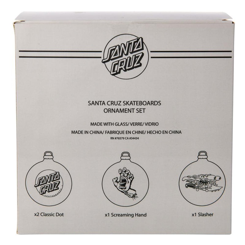 Santa Cruz Skateboards Ornament Set Christmas Baubles 4 Pack