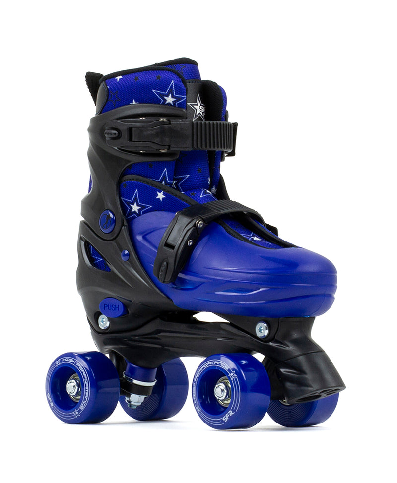 SFR Skates Nebula Adjustable Kids Quad Skates, Blue/Black