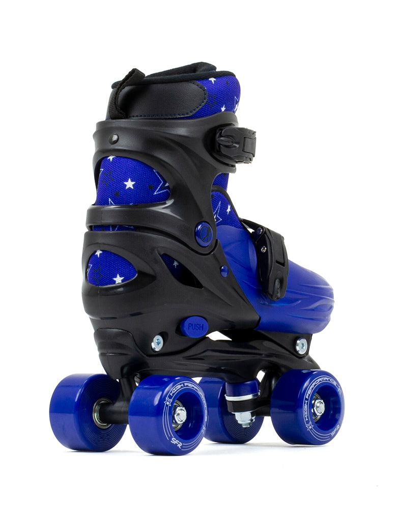 SFR Skates Nebula Adjustable Kids Quad Skates, Blue/Black
