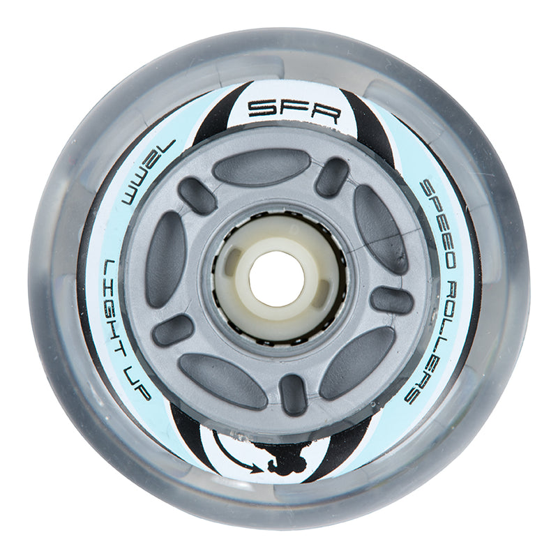SFR Skates Team Light UP Inline Skate Wheels 70mm, Silver
