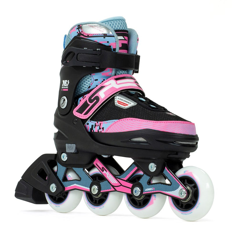 SFR Skates Pixel Adjustable Children's Inline Skates - Blue / Pink