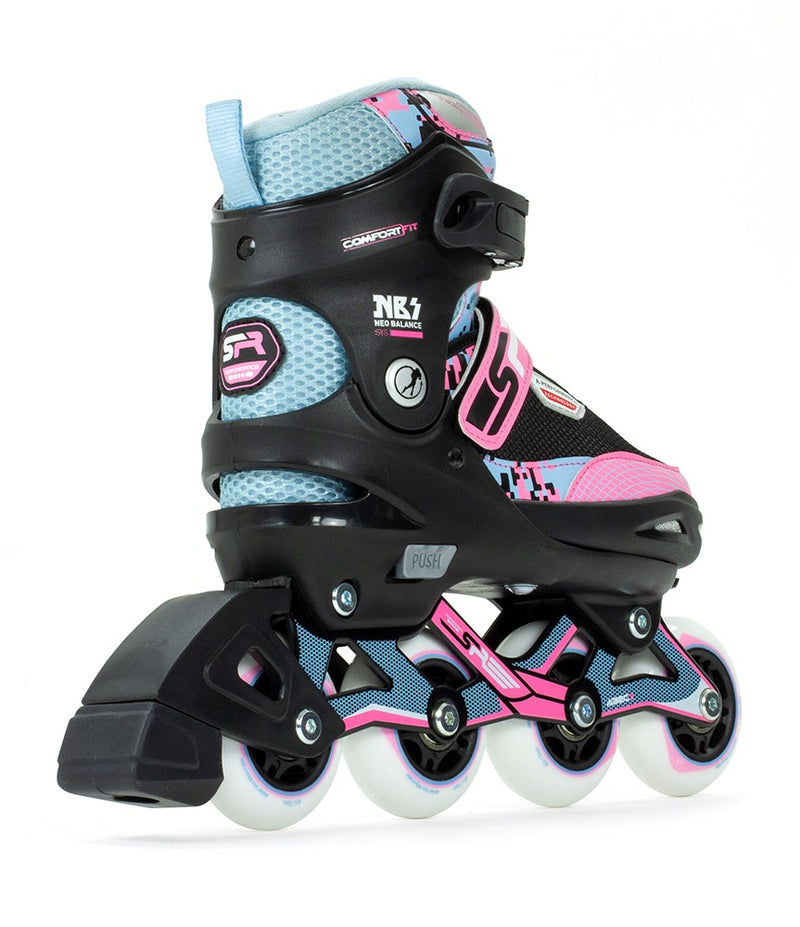 SFR Skates Pixel Adjustable Children's Inline Skates - Blue / Pink