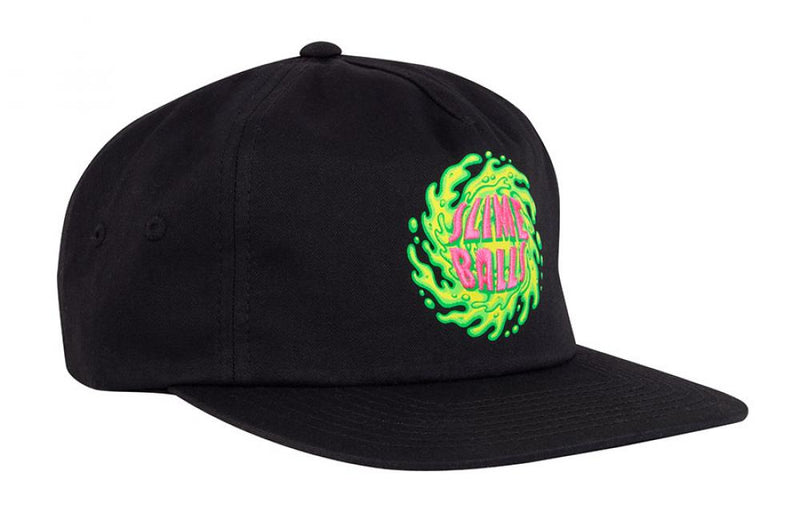 Slime Balls Wheels SB Logo Strapback Cap, Black
