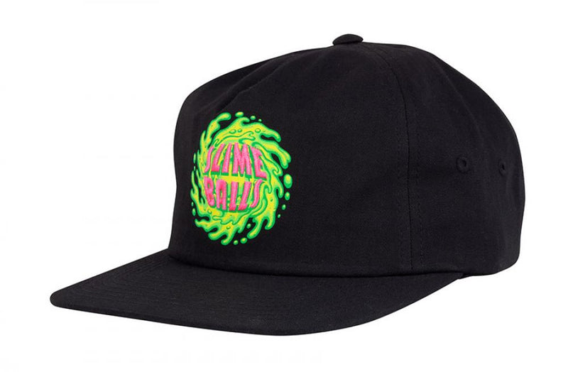 Slime Balls Wheels SB Logo Skateboard Mid Profile Strapback Hat/Cap, Black