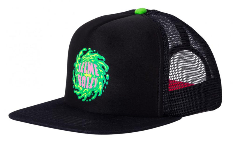 Slime Balls Wheels SB Logo Mesh Skateboard Trucker Hat/Cap, Black
