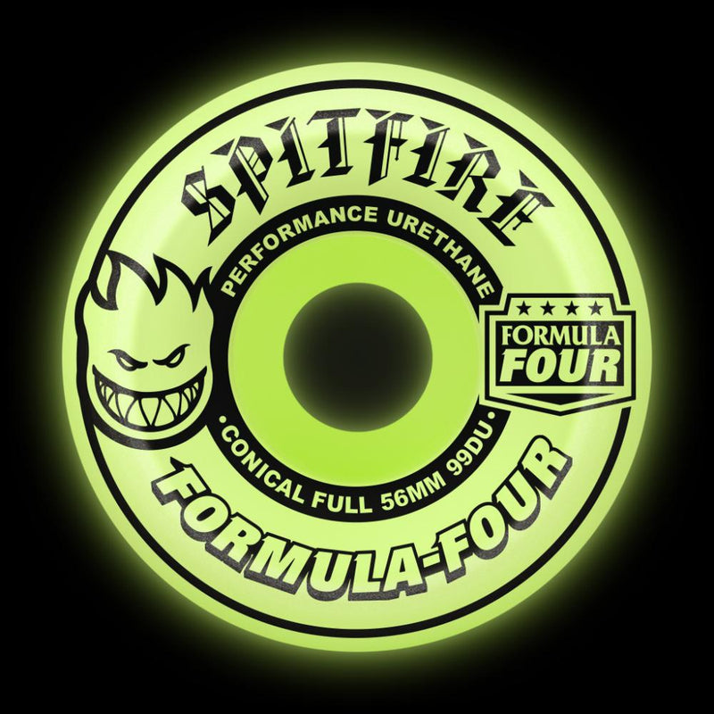 Spitfire Wheels Formula Four Glow Conical Full 99 56mm, Luminous/Glow In The Dark