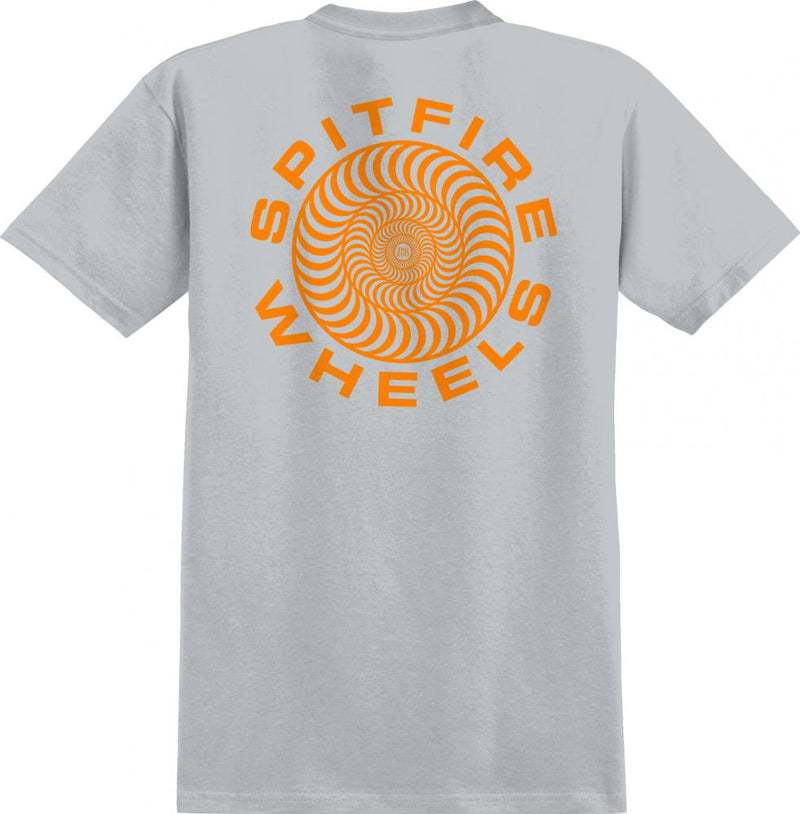Spitfire Skateboards Classic 87' Swirl T-Shirt, Silver/Orange