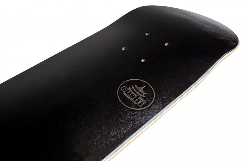 Sushi Skateboard Deck, Pagoda Stamp - Black 8" Sushi 