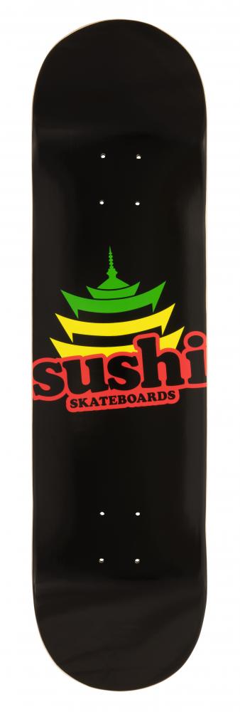 Sushi Skateboards Pagoda Logo Skateboard Deck 8.125", Black