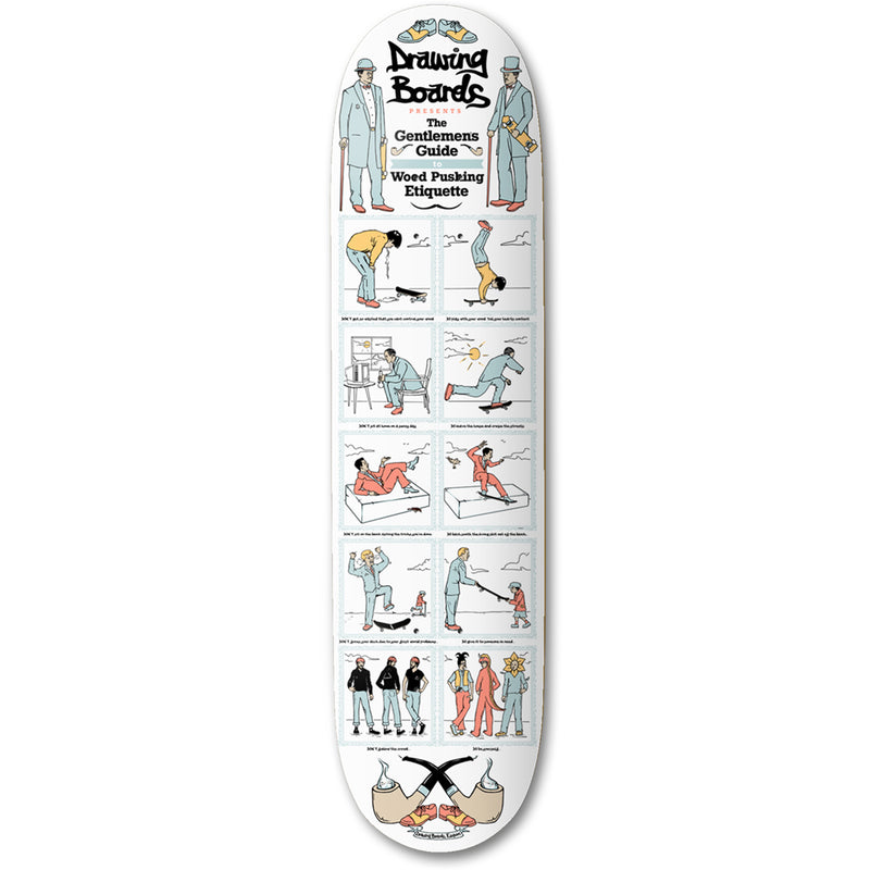 Drawing Boards Skateboards The Gentlemen Skateboard Deck, 8.0"