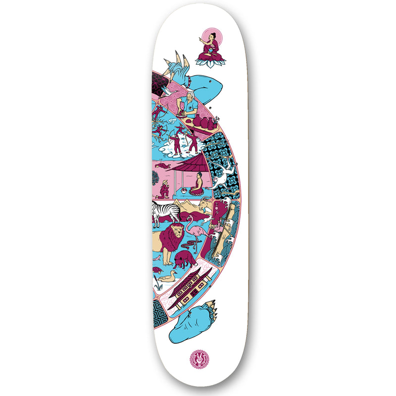 Drawing Boards Skateboards Way Of Life Right Skateboard Deck, 8.25"