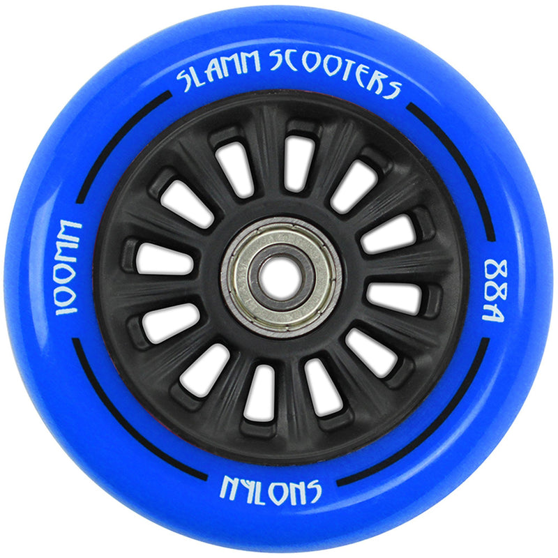 Slamm Scooter Wheel Nylon Core - 100mm Blue Scooter Wheels Slamm 
