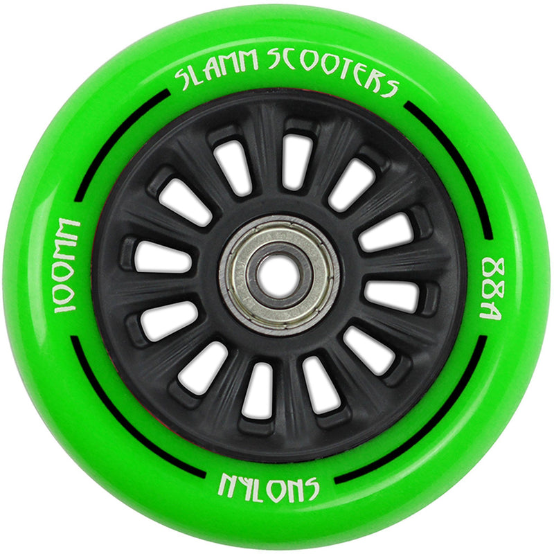 Slamm Scooter Wheel Nylon Core - 100mm Green Scooter Wheels Slamm 