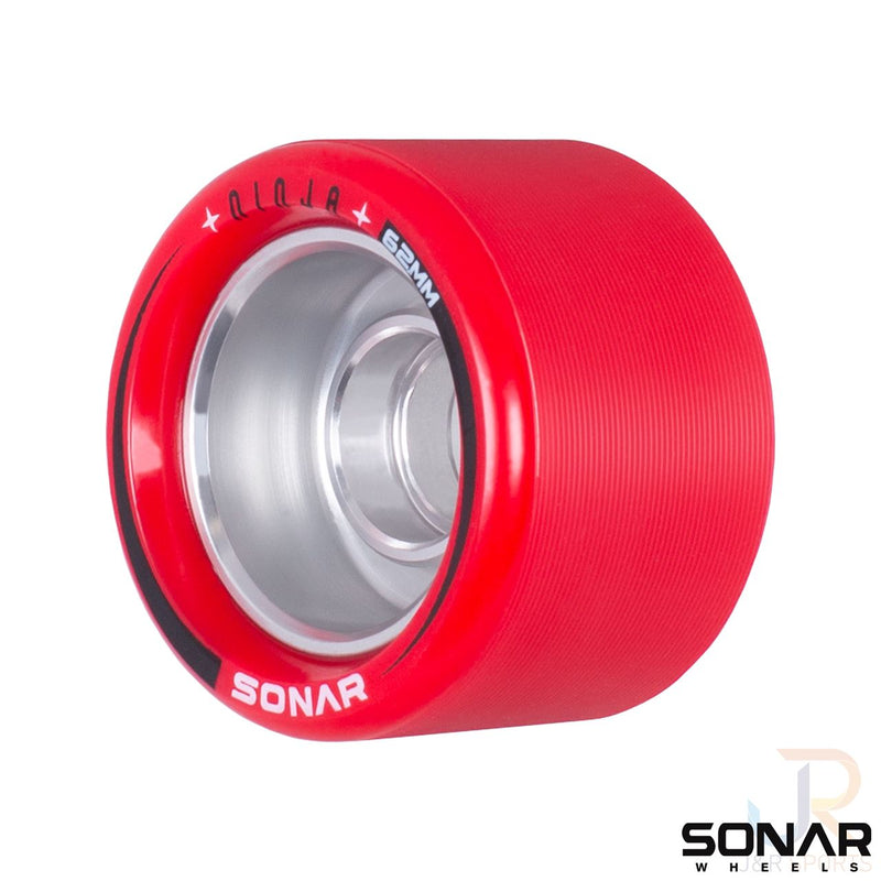 Sonar Ninja Speed 62mm Skateboarding Wheels, Red  (Set Of 4)