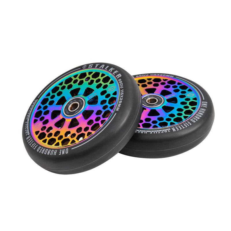 Oath Stalker Scooter Wheels (Pair) 115mm - Neo Chrome Scooter Wheels Oath 