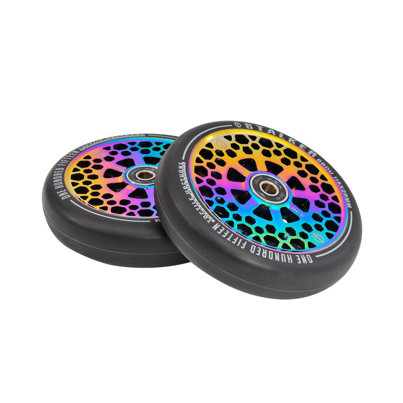 Oath Stalker Scooter Wheels (Pair) 115mm - Neo Chrome Scooter Wheels Oath 