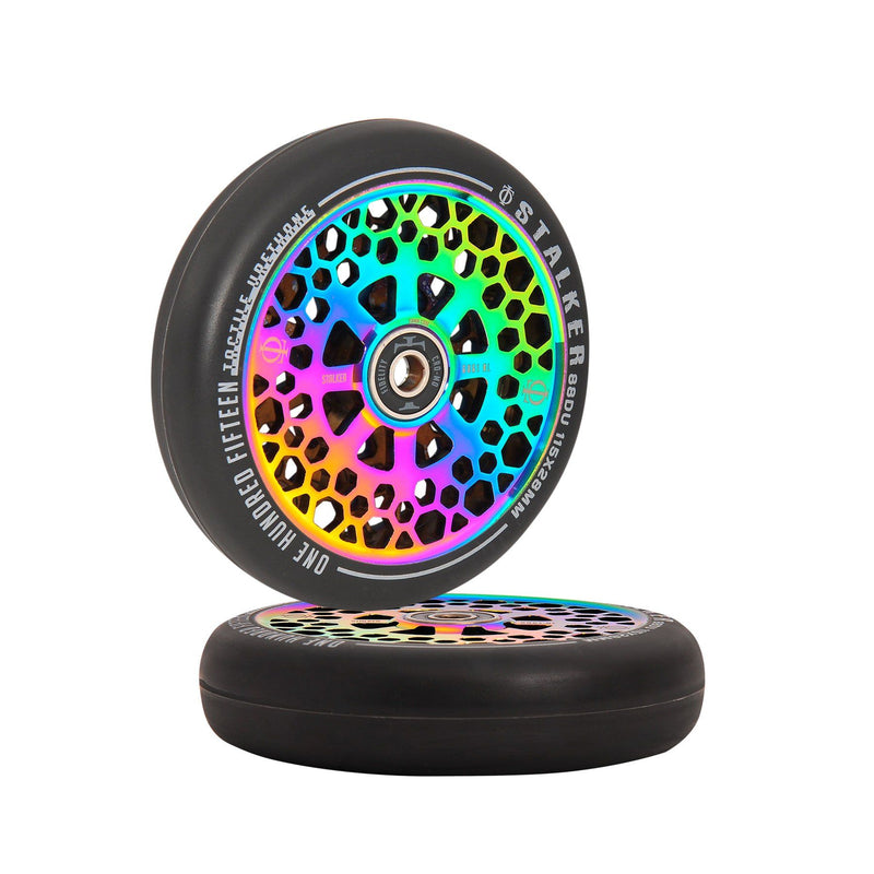 Oath Stalker Scooter Wheels (Pair) 115mm - Neo Chrome Scooter Wheels Oath 