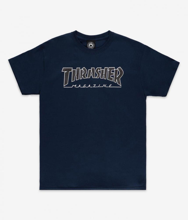 Thrasher Magazine Outlined Skateboard T-Shirt, Navy/Black