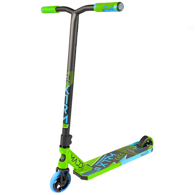 Madd Gear Kick Extreme V5 Complete Stunt Scooter, Lime/Blue