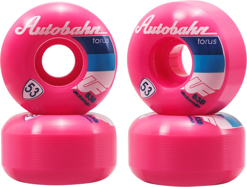 Autobahn Torus 53mm Ultra Skateboard Wheels, Pink  (Set Of 4)