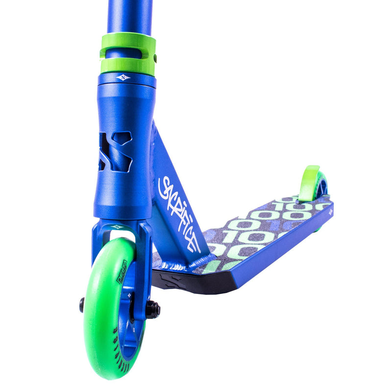 Sacrifice Scooters Flyte 100 Complete Stunt Scooter, Blue/Green Stunt Scooter Sacrifice 
