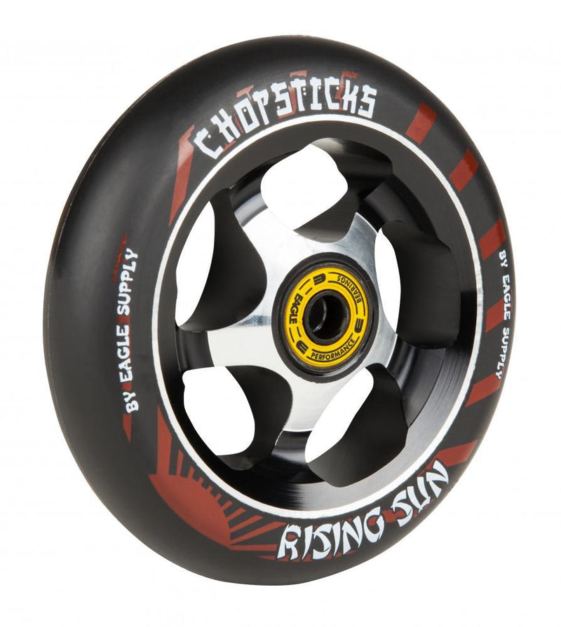 Chopsticks Scooters 110mm Scooter Wheel, Rising Sun - Black/Black Scooter Wheels Chopsticks 