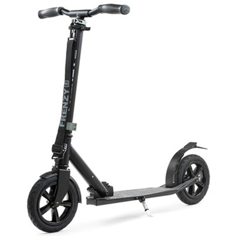 Frenzy Scooters 205mm Pneumatic Folding Scooter, Black Stunt Scooter Frenzy Scooters 