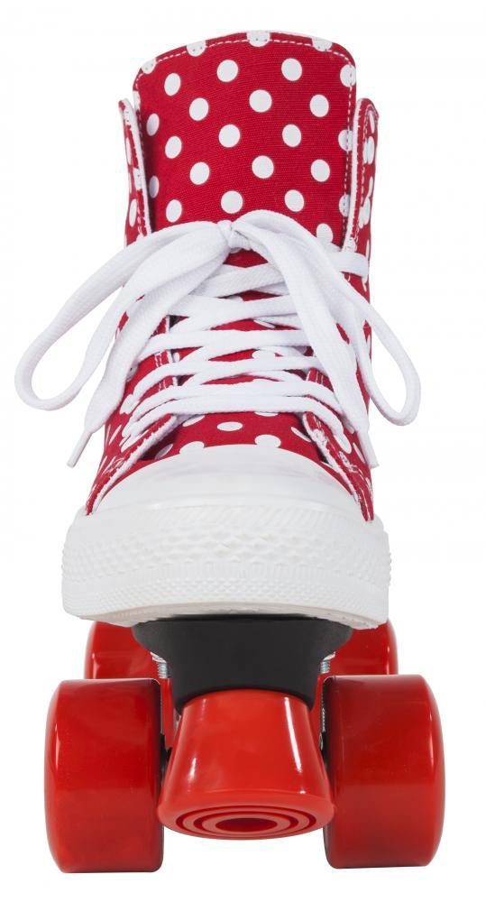 Rookie Rollerskates Canvas High, Polka Dots Red/White Quad Skates Rookie 