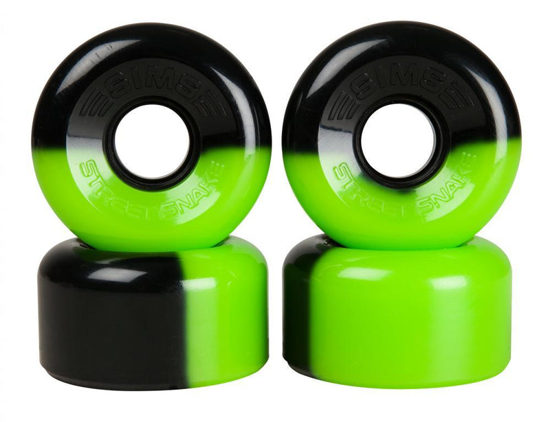 Sims Quad Skate Wheels Street Snakes 62mm/78a - Green/Black Quad Skates Sims 