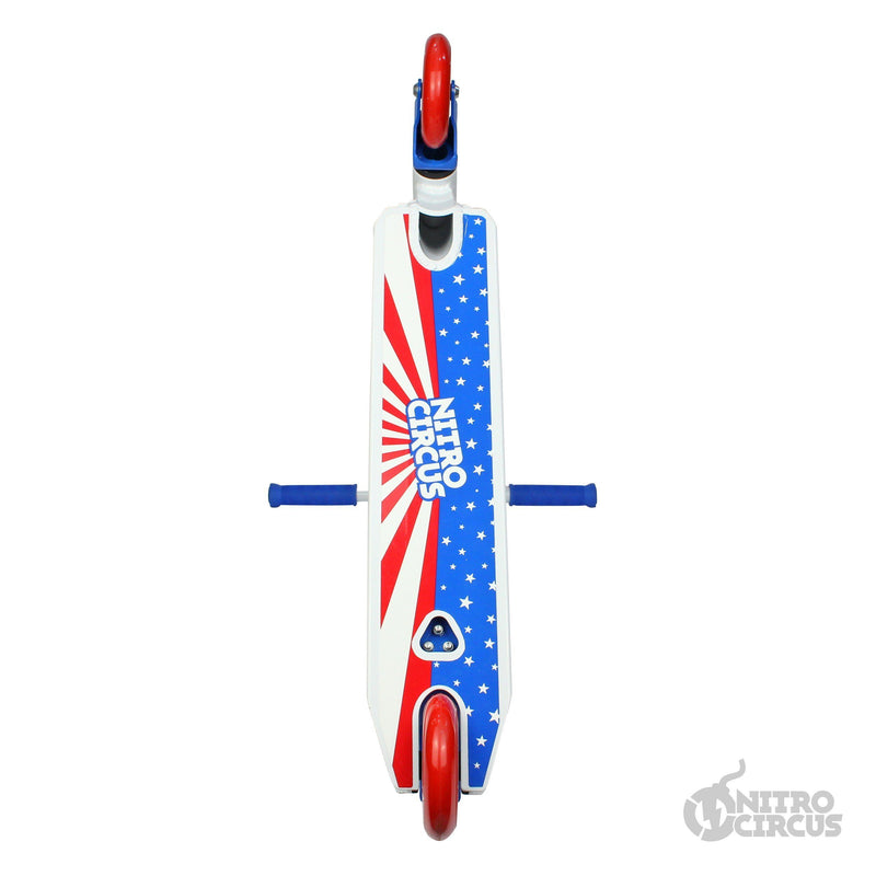 Nitro Circus Scooter CX2 Complete Stunt Scooter, White/Blue/Red Complete Scooter Nitro Circus 