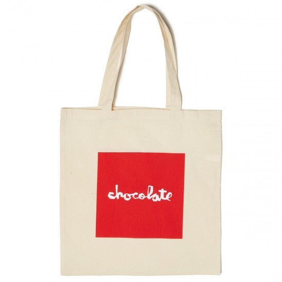 Chocolate Skateboards Red Square Tote Bag, Natural