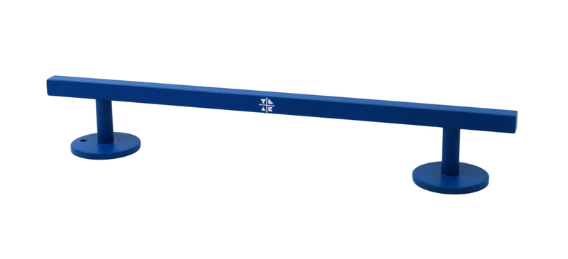 Teak Tuning Straight, Square Fingerboard Rail, 10" Long - Steel Construction - Cobalt Blue