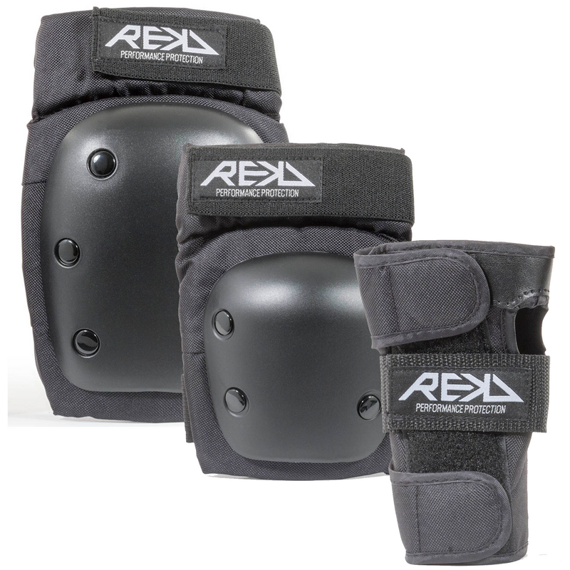 REKD Protection Heavy Duty Skate Triple Pad Set, Black/Black