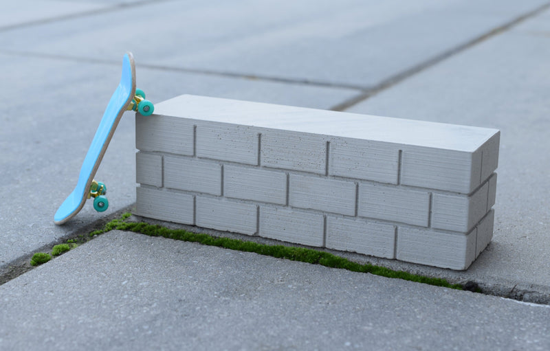 Teak Tuning Concrete Brick Wall Barrier - 7" Long